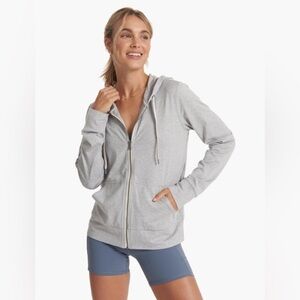 Vuori || Halo Performance Hoodie 2.0 Pale Grey Heather Full Zip Small